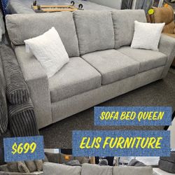 Brand New Gourges Sofa Bed Queen Size Light Grey Fabric $699 