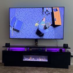 TV Stand with Electric Fireplace 