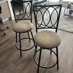 2 Bar Stools w/ Height Extenders