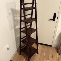 MCM Vintage Bamboo Folding Plant Ladder Stand Bookshelf Boho Chic