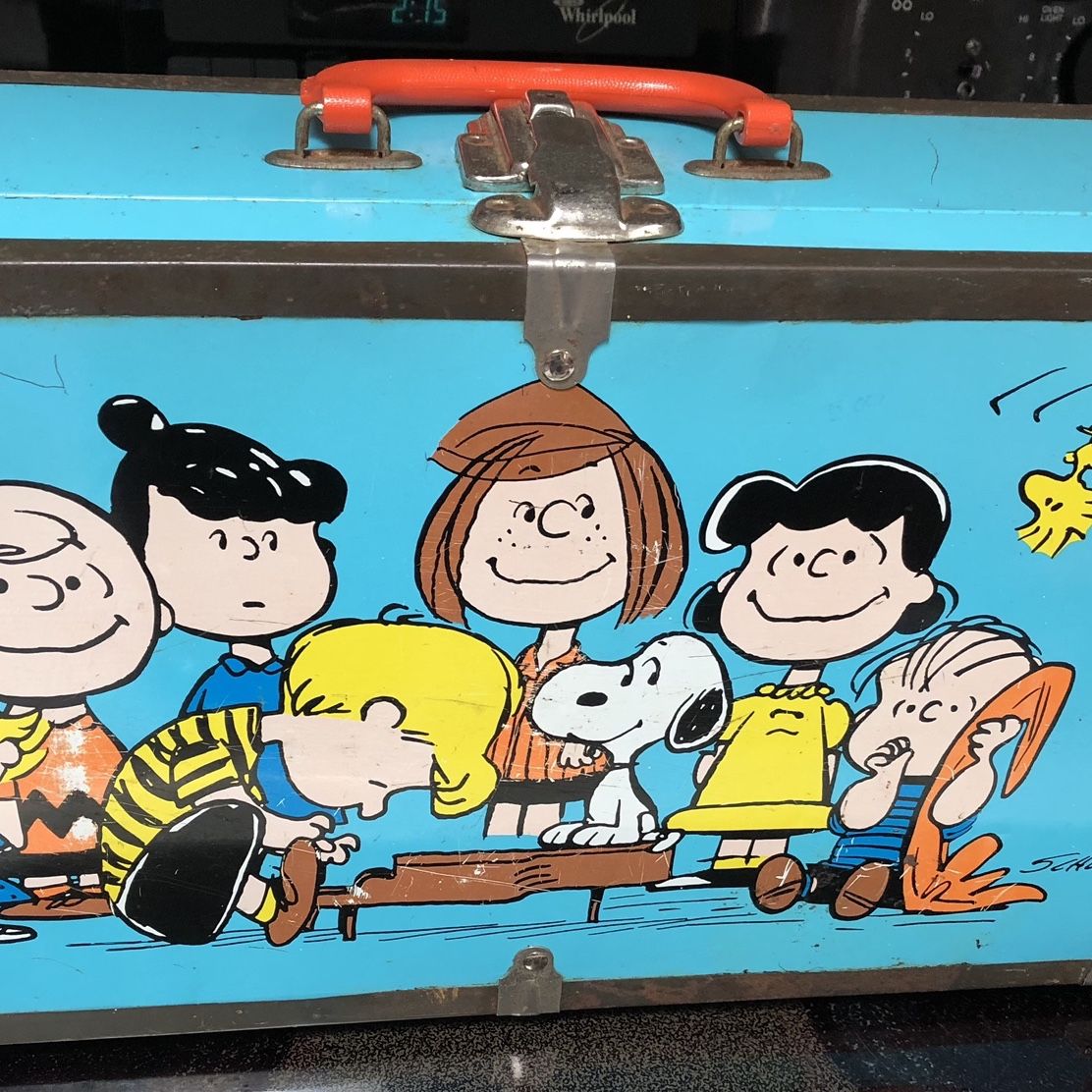 ビンテージ　スヌーピーのメタルトランク　ブルー　1966 希少！ Peanuts Vintage Metal Suitcase Snoopy, Charlie Brown 1966 for Sale