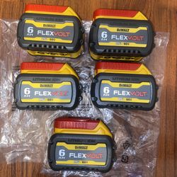 (5)Dewalt 20V/60v Flexvolt 6.0 Ah Battery Pack (DCB606)
