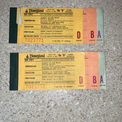 Vintage Disneyland Tickets For Juniors 