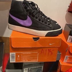 Nike Blazer Mid Black/violet Womens 8/ Men 6