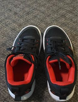 Max Aura 2 Black and Red Low-Top Jordans