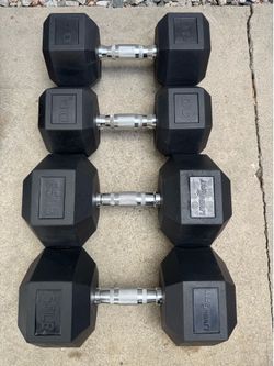 Dumbbells solid weights  Pair of 65s $130 firm Pair of 40s $80 firm