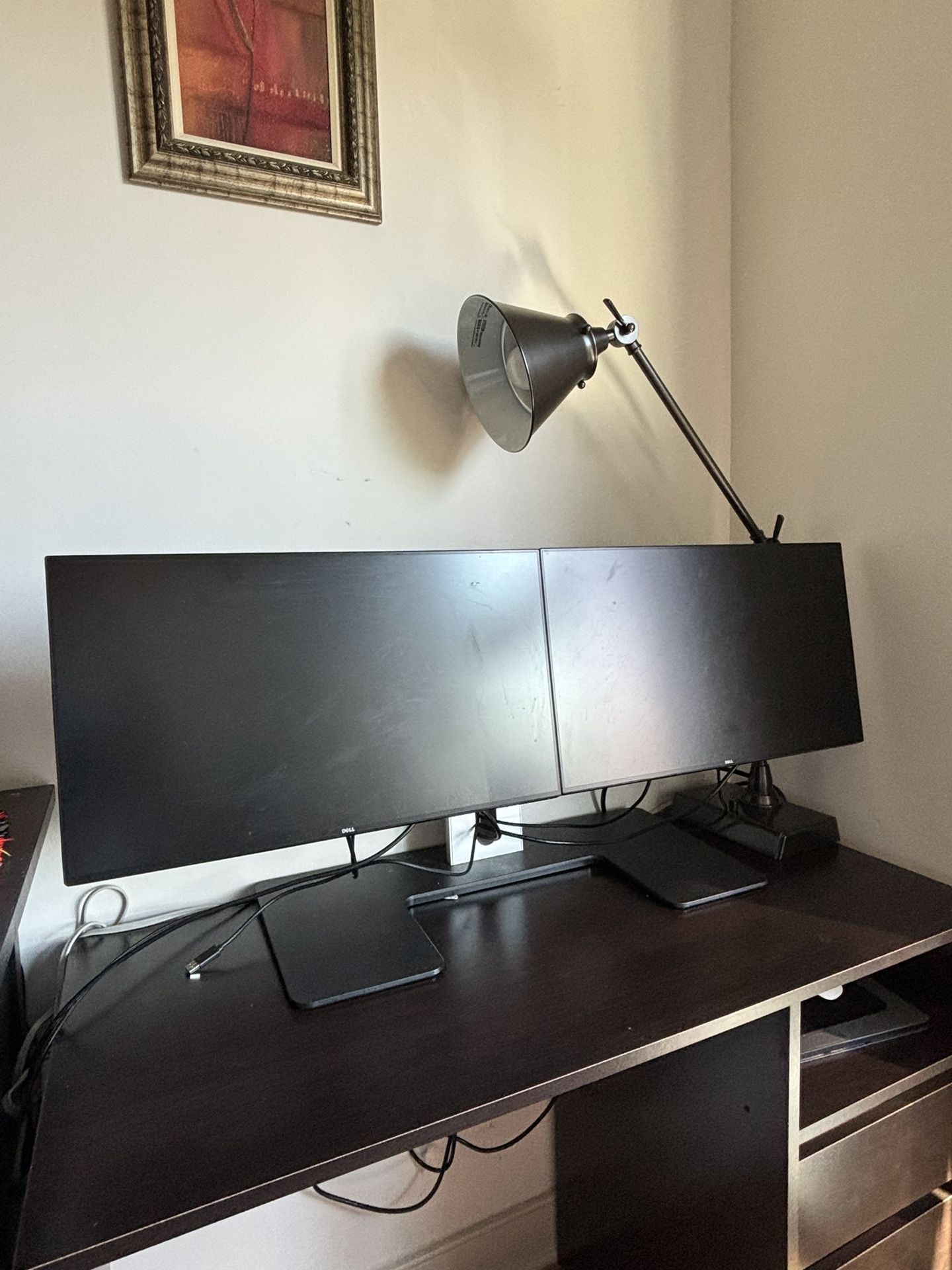 Dell Dual Monitor Setup with Adjustable Stand