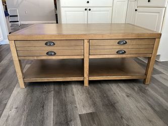 Wooden Coffee Table With Four Drawers