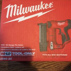Milwaukee M12 Pin Nailer 23GA Tool Olny $140 Firm Cash Olny 