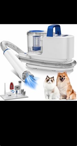 Dog Grooming Vacuum, Pet Grooming Vacuum Kit 2.3L Suction 99% Pet Hair with 5 Tools for Dog Cat for Shedding Grooming, Low Noise (Blue & White)