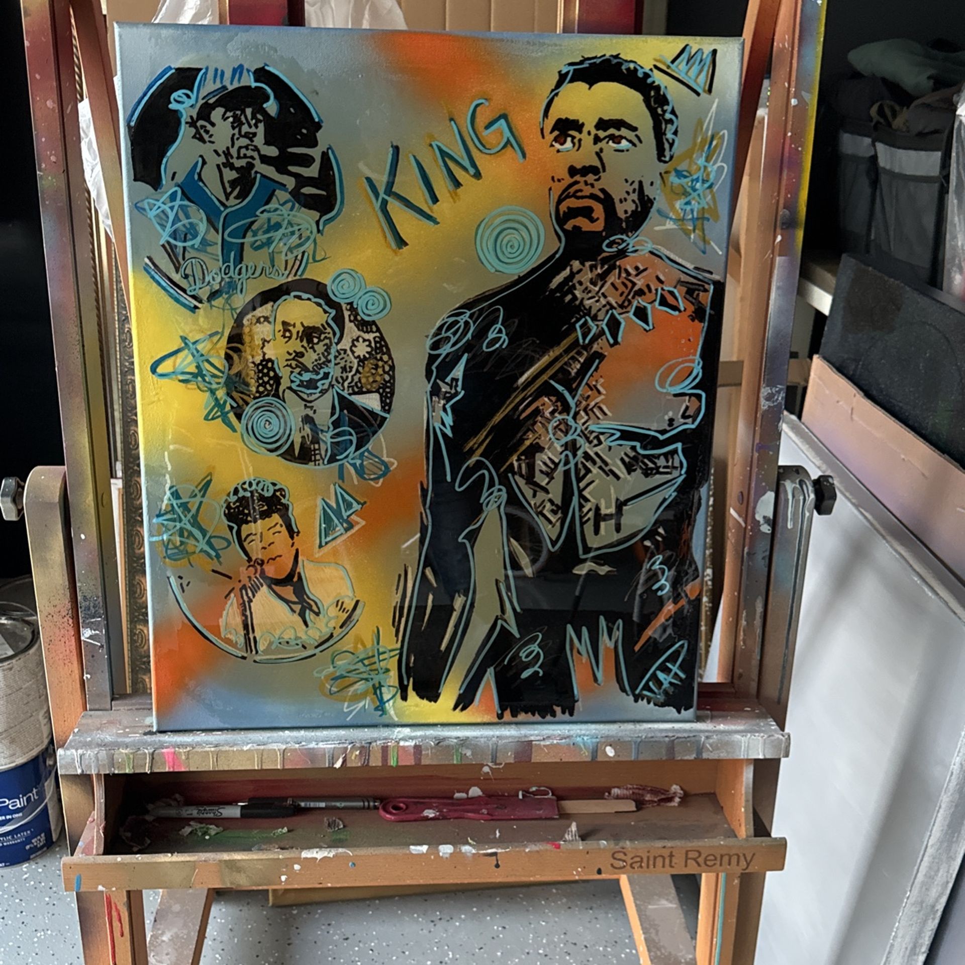 T’Challa Original Artwork 20x24 Mixed Media