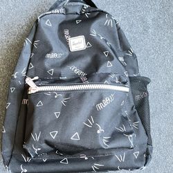Stylish Herschel Supply Co. Backpack - Sleek Black with Unique Meow Pattern