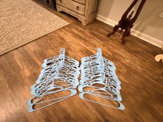 40 Light Blue Plastic Clothes Hangers