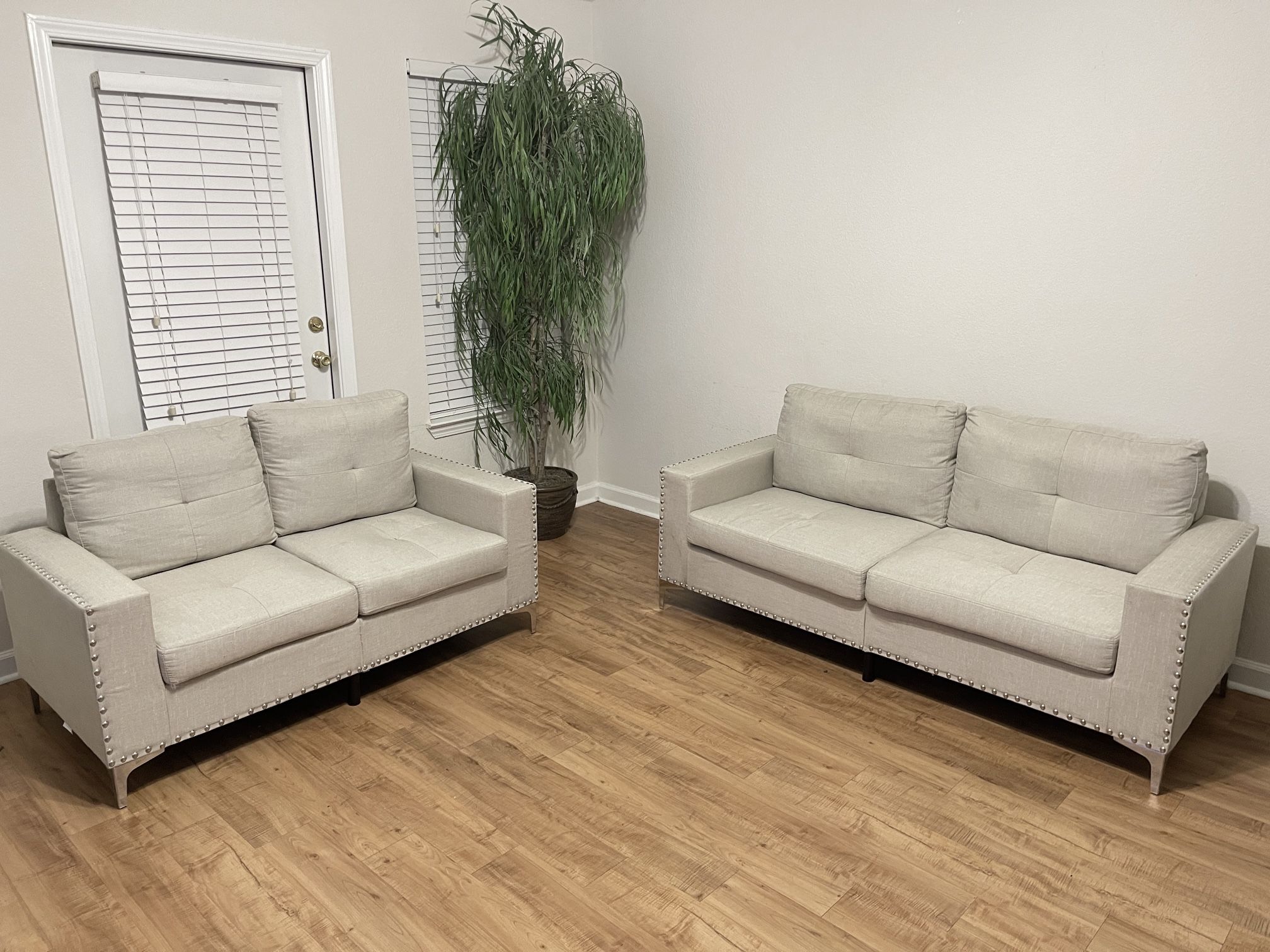 NEW Light Grey Sofa & Loveseat 