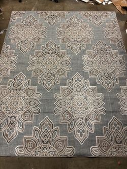 New 8’ x 10’ Blue Floral Indoor/Outdoor Area Rug