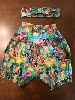 Tinker bell shorts and bow
