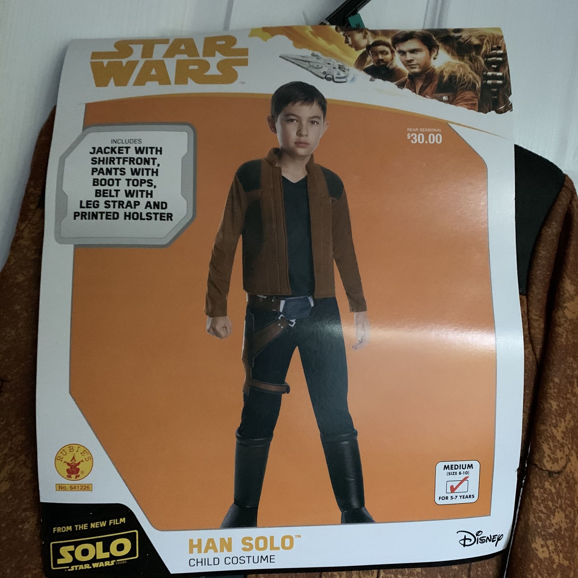 Han Solo costume size 5-7 years