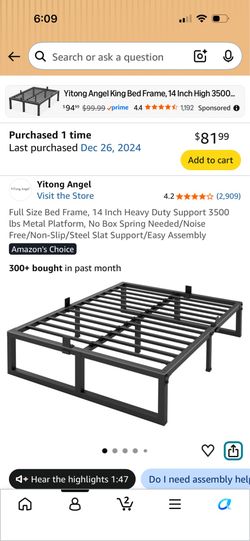 Steel queen bed frame