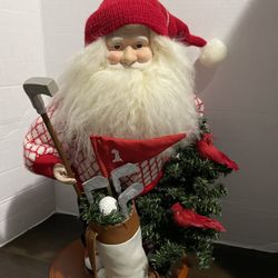 Golf Santa Figurine 