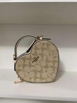 Khaki coach heart shaped purse