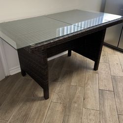 Wicker patio table