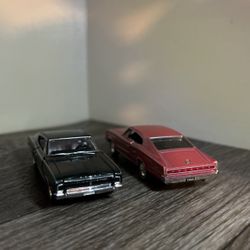 Set Of 2 Rubber Wheeled 1966 Dodge Chargers “TOY CARS”