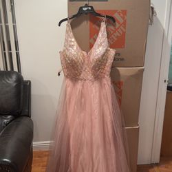 Custom beaded Mermaid Tone Blue And Pink Dress 