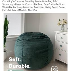 CordaRoy's Corduroy Bean Bag Cover (Bean Bag Sold Separately)-Cover for Convertible Bean Bag Chair-Machine-Washable Corduroy Fabric-for Basement,Livin