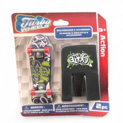 Turbo Wheels Fingerboard Skateboard Ramp Set | Mini Tech Deck Style Toy