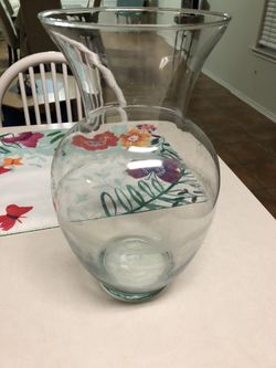 Large glass flower vase $8