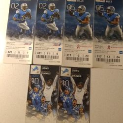 6 Detroit Lions Unused Ticket Stub Lot
