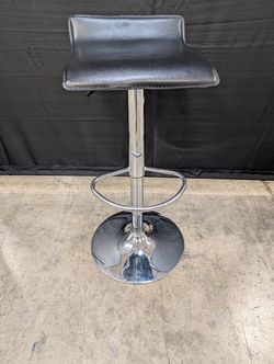 Contemporary Black Upholstered Swivel Bar Stool