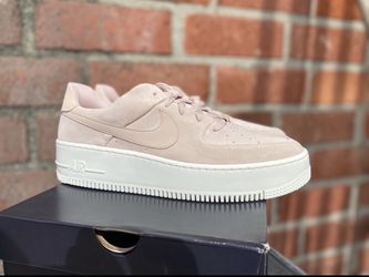 Nike Air Force 1 Sage pale pink suede sneakers