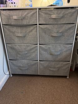 White 8-Drawer Fabric Storage Dresser