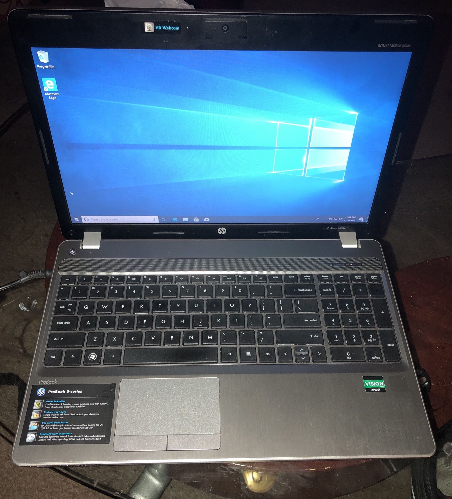 Super Nice 15” HP Probook Laptop w/Windows 10