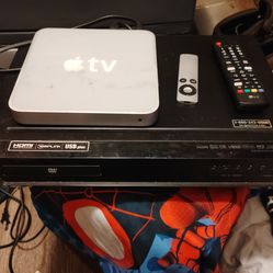 LG DVD receiver and Apple TV device