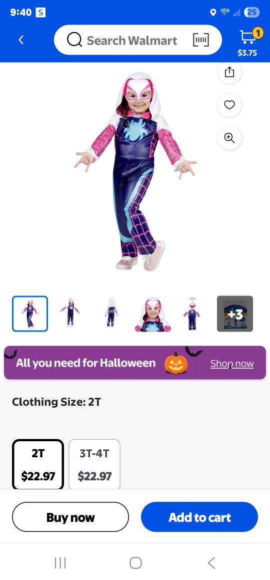Marvel Ghost Spider Costume 3T-4T