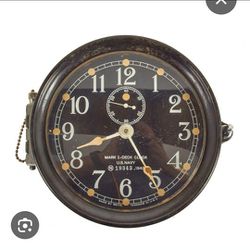 1942 Ww2 Seth Thomas Wheel House Naval Clock 