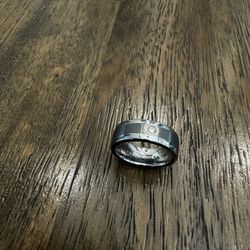 Size 9 Tungsten Ring W/ Diamond