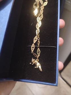 Gold plated chain with fox pendant