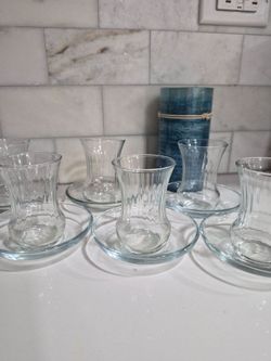 LAV Turkish Tea Glass and Saucer Set