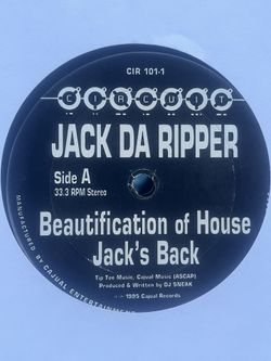 JACK DA DA RIPPER - BEAUTIFICATION OF HOUSE - JACK’S BACK -DA JACKER - FUNKIN’ WITH DA DRUMS 12’ RECORD 90’S DEEP HOUSE 90’S HARD HOUSE HOUSE MUSIC 