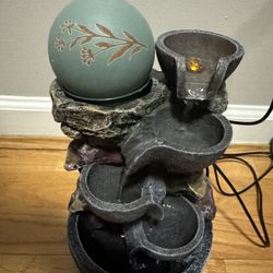 tabletop fountain, height 11 inches