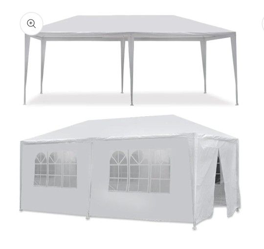 10'x20' Outdoor Canopy Tent. W ('hite Gazebo Pavilion with 6 Side Walls/'1