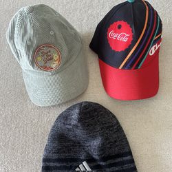Two Hats And A Beanie Coca Cola Disney Adidas 