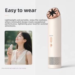New Rotating Handheld USB-Charged Mini Oscillating Bladeless 5-Speed Portable Neck-Hang Desktop MultiFunction Low Noise Fan