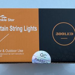 NEW - Twinkle Star Curtain String Lights (Warm White)
