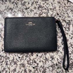 Navy Blue Coach Wristlet 