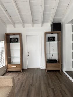 Tall Wood Display Shelving Units – Set of 2