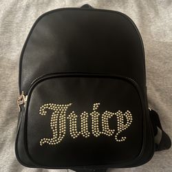 Juicy Couture Black Gold Studded  Medium Backpack